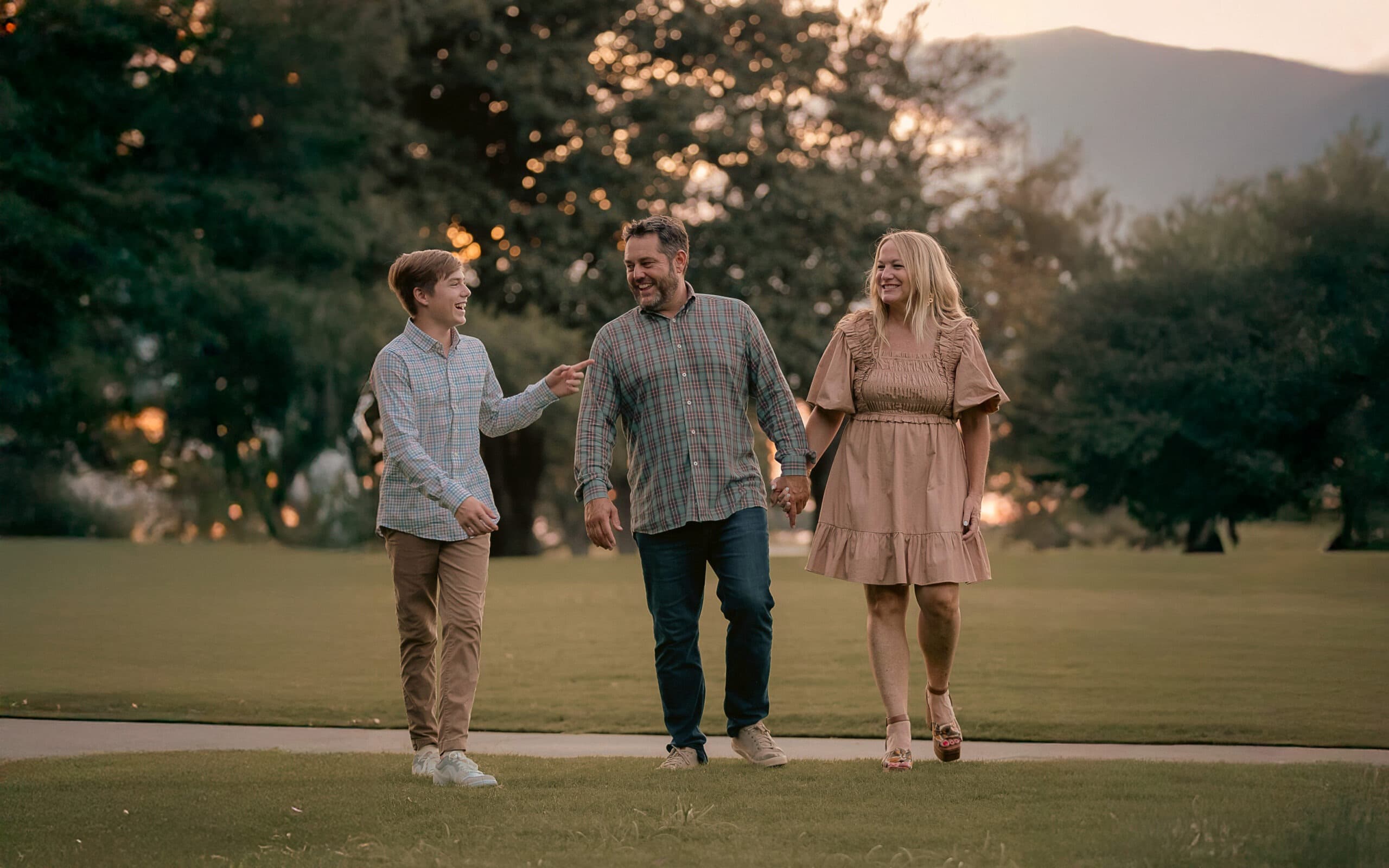 Family walking together outdoors